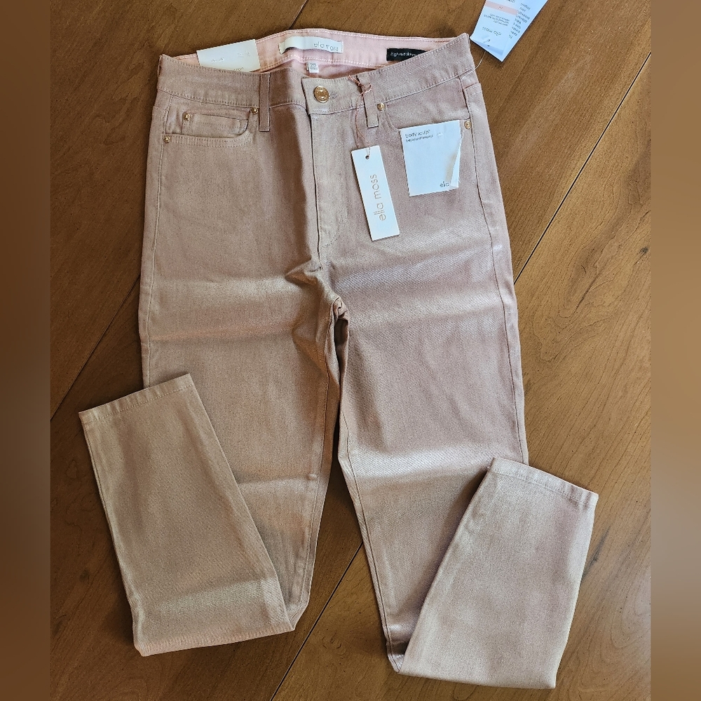 Ella Moss Rose Gold Foil Metallic Skinny Jean Size 28